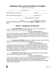 Free Download PDF Books, Nebraska Real Estate Power Of Attorney Form Template