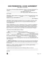 Free Download PDF Books, Ohio Residential Lease With Option To Buy Form Template