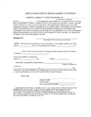 Free Download PDF Books, North Dakota Vehicle Power Of Attorney Form Template