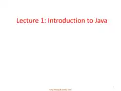 Introduction To Java – Java Lecture 1