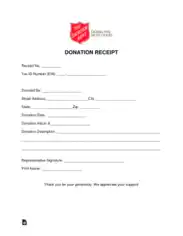 Free Download PDF Books, Salvation Army Donation Receipt Form Template
