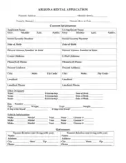 Arizona Rental Application For Occupancy Form Template