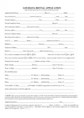 Louisiana Rental Application Form Template