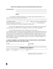 Arizona Month To Month Lease Termination Letter Template