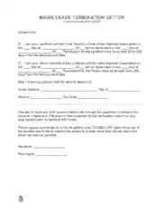 Maine Lease Termination Letter Template