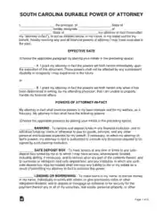Free Download PDF Books, South Carolina Durable Financial Power Of Attorney Form Template