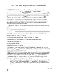 Free Download PDF Books, Disc Jockey Services Contract Form Template