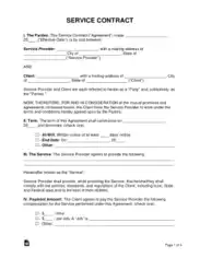 Free Download PDF Books, Service Contract Form Template