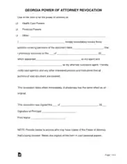 Free Download PDF Books, Georgia Power Of Attorney Revocation Form Template