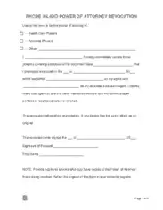 Rhode Island Power Of Attorney Revocation Form Template