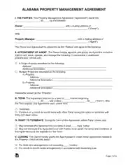 Free Download PDF Books, Alabama Property Management Agreement Form Template