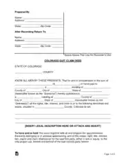 Colorado Quit Claim Deed Form Template