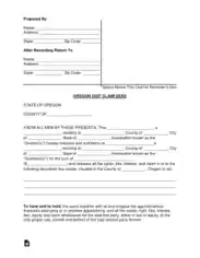 Oregon Quit Claim Deed Form Template