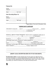 Free Download PDF Books, Virginia Quit Claim Deed Form Template
