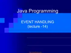 Java Programming Event Handling – Java Lecture 14