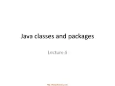 Java- Classes And Packages – Java Lecture 6