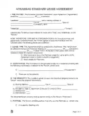 Free Download PDF Books, Arkansas Standard Lease Agreement Form Template