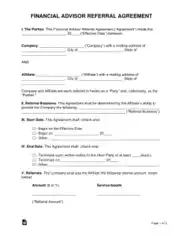 Free Download PDF Books, Financial Advisor Referral Agreement Form Template