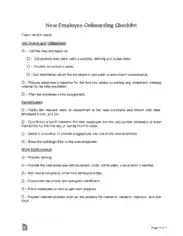 New Employee Checklist Form Template