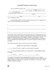 Limited Power Of Attorney Form Template