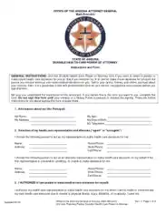 Arizona Medical Power Of Attorney Form Template