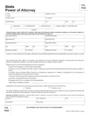 Alaska Tax Power Of Attorney Form POA 775 Form Template