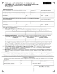 North Dakota Tax Power Of Attorney Form500 Form Template
