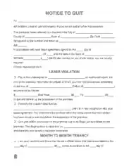 Free Download PDF Books, Eviction Notice To Quit Form Template Form Template