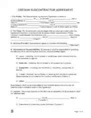 Free Download PDF Books, Oregon Subcontractor Agreement Form Template