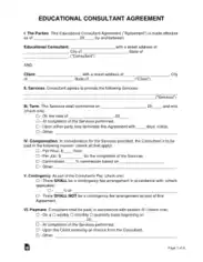 Educational Consultant Agreement Form Template