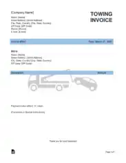 Free Download PDF Books, Towing Invoice Template