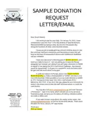 Donation Request Letter For Email Template