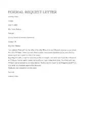 Formal Request Letter Sample Template