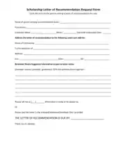 Scholarship Recommendation Request Letter Template