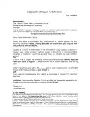 Sample Letter of Request For Information Template