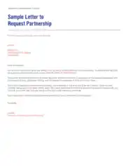 Sample Letter To Request Partnership Format Template