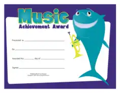 Free Download PDF Books, Music Award Certificate Template