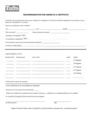 Free Download PDF Books, Recommandation Award Certificate Template