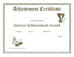 Science Achievement Award Certificate Template