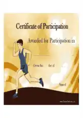 Free Download PDF Books, Sports Participation Award Certificate Template