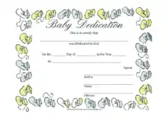 Baby Dedication Ceremony Certificate Template