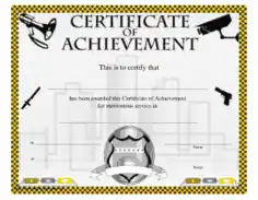Certificate Of Achievement Law Enforcement Template