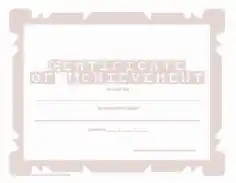Certificates of Achievement For Kids Template