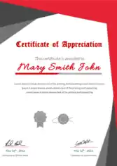 Appreciation Certificate Award Template