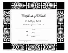 Free Download PDF Books, Blank Death Certificate Template