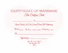 Sample Marriage Certificate Template