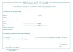 Sample Medical Certificate Form Template