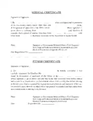 Medical Fitness Certificate Simple Form Template