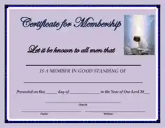 Blank Membership Certificate Template