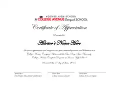 Certificate of Recognition Example Template